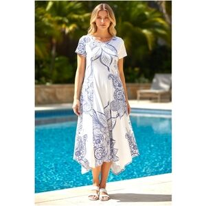 LILY By FIRMIANA Asymmetrical Print Dress - Size XL